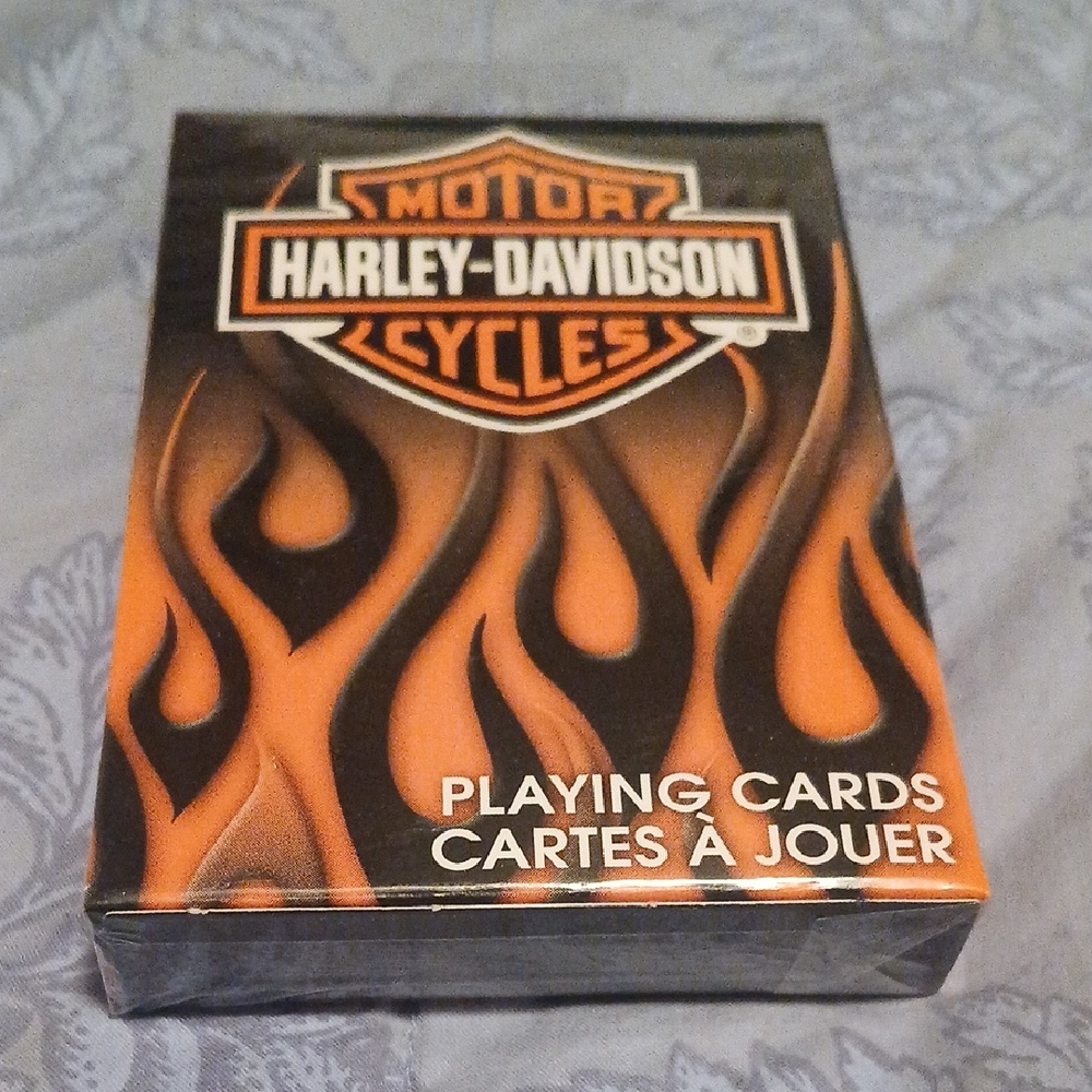 Harley-Davidson Fiery Black and Orange Playing Cards
